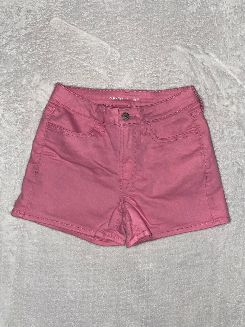 Rose Pink High Rise Denim Shorts - Old Navy 0